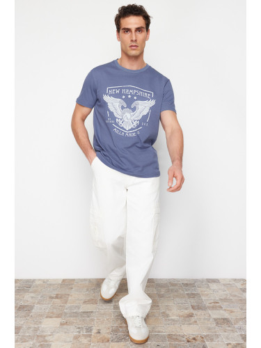 Trendyol Blue Eagle Printed Regular Cut T-Shirt