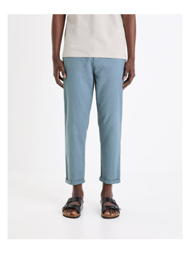 Men's blue trousers with linen blend Celio Dolinco