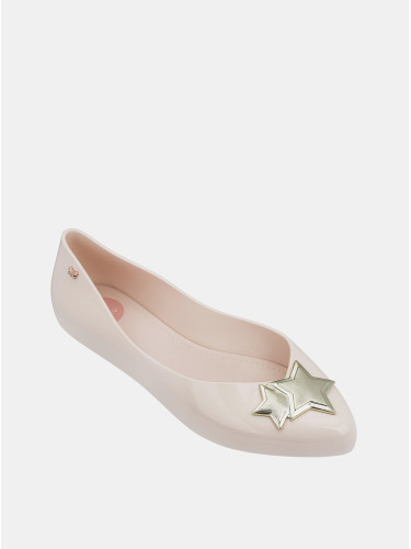 Pale pink shiny ballerinas with details in gold Zaxy Chic