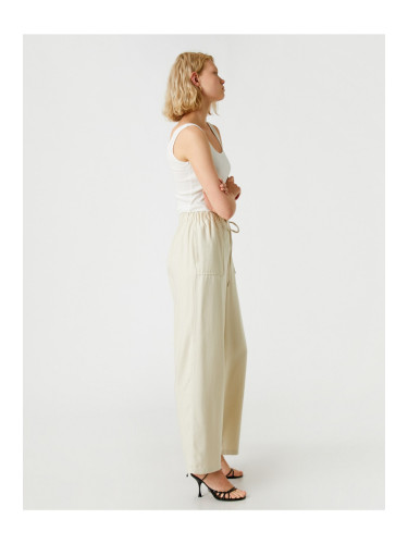 Koton The Silk-Look Trousers have a comfortable fit with pockets.