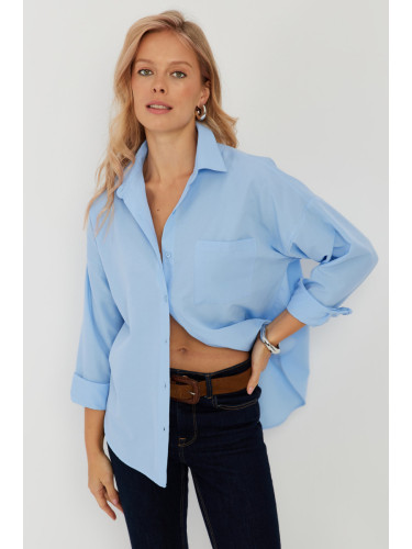 Cool & Sexy Women's Blue Basic Shirt