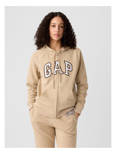 Beige women's sweatshirt with zipper GAP