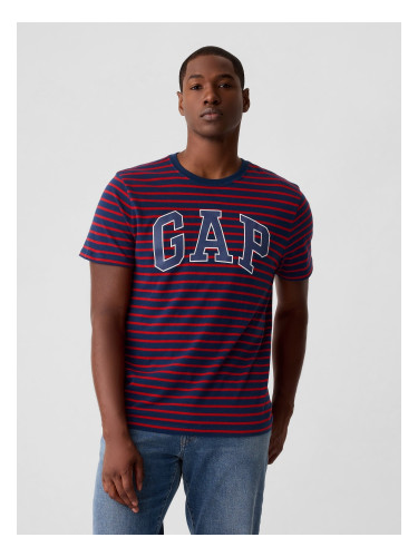 Red men's striped T-shirt with GAP logo