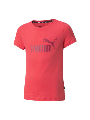 Puma ESS LOGO TEE G Тениска за момичета, розово, размер