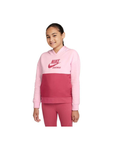 Nike NSW HERITAGE FT HOODIE G Горнище за момичета, розово, размер