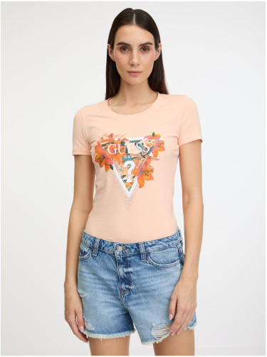 Apricot women's T-shirt Guess Tropical Triangle - Women