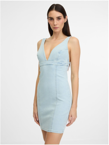 Light blue women's denim mini dress Guess Aida - Women