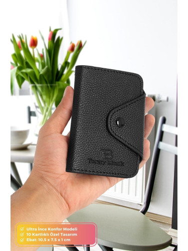 Tonny Black Original New Generation Slim Model 10 Card Compartmented Business Card Holder & Credit Stylish Card Holder Wallet