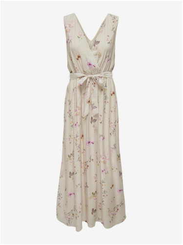 Creamy women's floral midi dress ONLY Lucca - Women