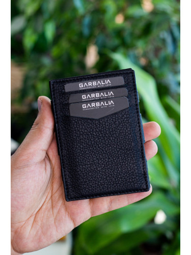 Garbalia Magic Genuine Leather Rfid Blocker Unisex Wizard Black Card Holder Wallet