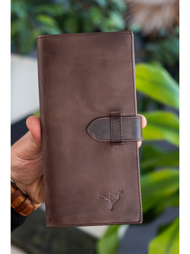 Garbalia Albert Crazy Brown Genuine Leather Unisex Wallet With Rfid Blocking Phone Compartment