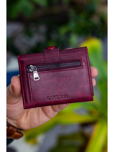 Garbalia Crazy Claret Red Wallet with a Coin Compartment.