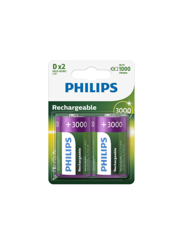 Philips R20B2A300/10 - 2 бр. акумулаторна батерия D MULTILIFE NiMH/1,2V/3000 mAh