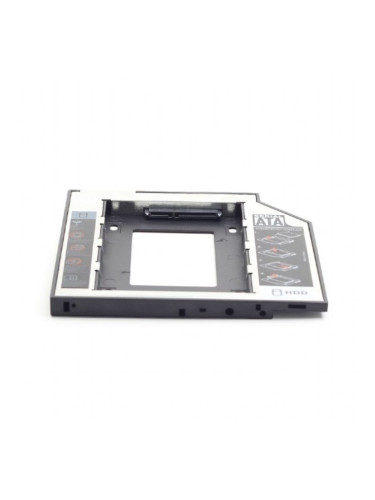 Преходник (mounting bracket) Gembird MF-95-01, DVD (9.5 mm) към SATA, за втори 2.5" HDD/SSD, черен