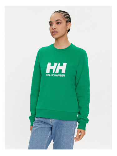 Helly Hansen Суитшърт W Hh Logo Crew Sweat 2.0 34462 Зелен Regular Fit