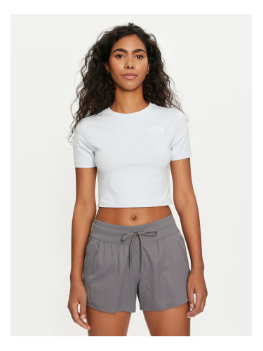The North Face Тишърт NF0A55AO Светлосиньо Cropped Fit