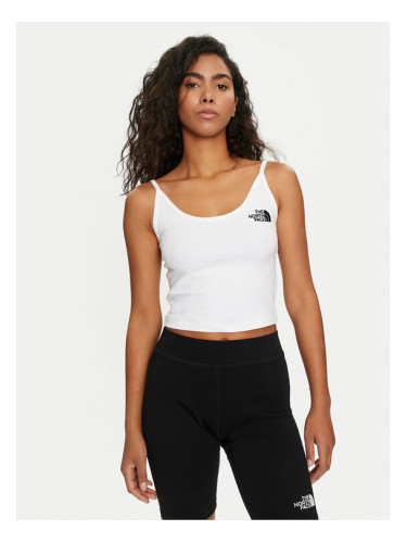 The North Face топ NF0A55AQ Бял Cropped Fit