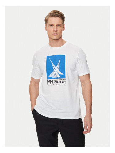 Helly Hansen Тишърт Hp Race Graphic T-Shirt 34419 Бял Regular Fit