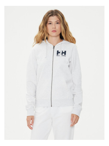 Helly Hansen Суитшърт W Hh Logo Full Zip Hoodie 2.0 34461 Бял Regular Fit
