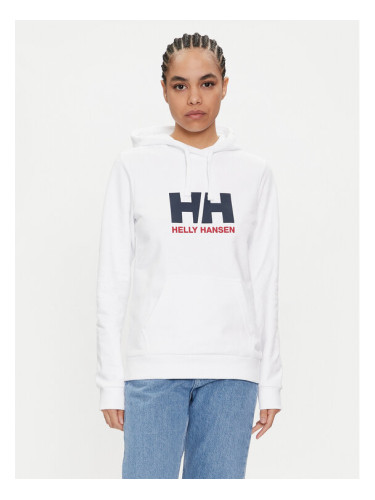 Helly Hansen Суитшърт W Hh Logo Hoodie 2.0 34460 Бял Regular Fit