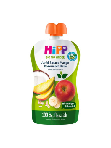 HIPPIS БИО Ябълка, Банан, Кокосово мляко и Овес 1+ год. 100г
