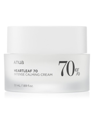 Anua Heartleaf 70% Intense Calming Cream интензивен успокояващ и защитен крем за всички видове кожа, включително и чувствителна 50 мл.