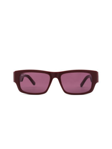 Balenciaga Bb0261Sa 003 57 - правоъгълна слънчеви очила, дамски, червени