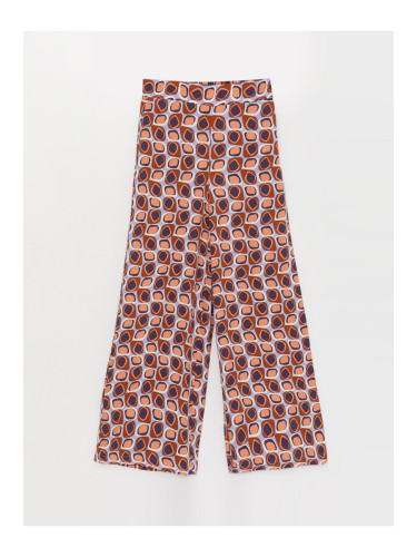 LC Waikiki An Elastic Waist, Comfortable Fit, Patterned Women's Trousers.
