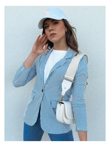 Women's IBAKAN jacket with white and blue Dstreet stripes