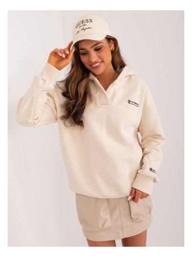 Light beige women's sweatshirt with insulation