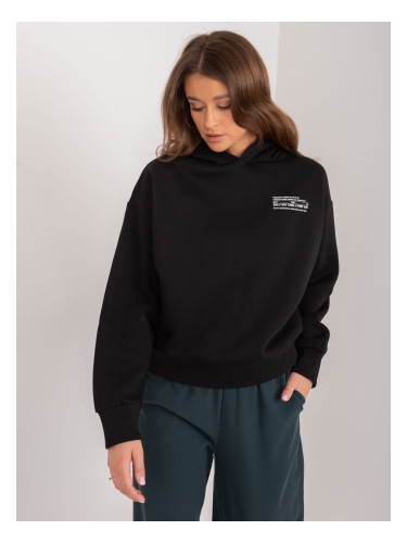 Black cotton hooded sweatshirt SUBLEVEL