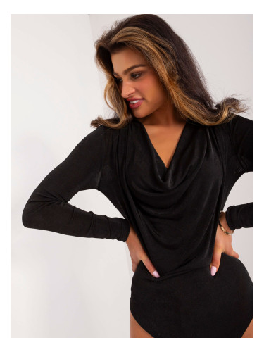 Black shiny women's bodysuit