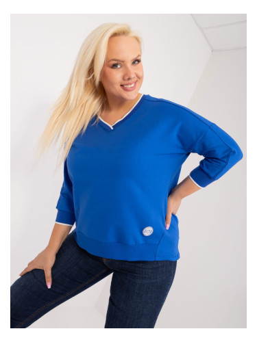 Cotton blouse in cobalt blue
