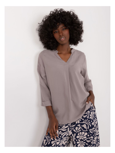 Grey airy summer blouse made of viscose SUBLEVEL