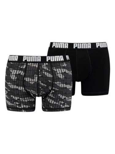 Puma MEN CAMO BOXER 2P Мъжки боксерки, черно, размер