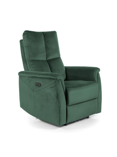 Кадифено кресло с функция масаж - зелено
