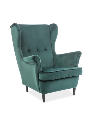 Кадифено кресло LORD - зелено Bluvel 78