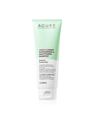 ACURE Juice Cleanse Supergreens & Adaptogens енергизиращ шампоан за третирана коса и скалп 236 мл.