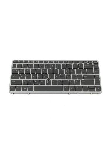 Клавиатура за лаптоп HP, съвместима със серия EliteBook 840 G1 850 G1, сива рамка, с подсветка
