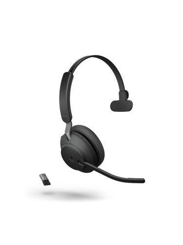 Слушалки Jabra Evolve2 65 MS Mono, безжични, микрофон, за работа с Microsoft Teams, шумоизолиращ дизайн, светлинна индикация за заетост, Bluetooth, USB Type-A, черни