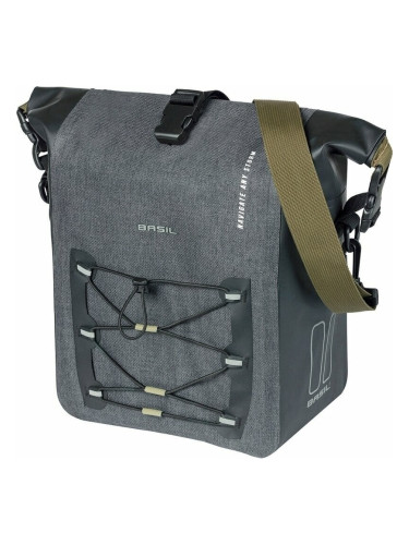 Basil Navigator Storm MIK SIDE M Single Pannier Bag Чанта за рамка Black M 15 L