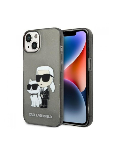 Karl Lagerfeld Glitter Karl&Choupette hardcase за Apple iPhone 14 Plus 6.7, KLHCP14MHNKCTGK Черен