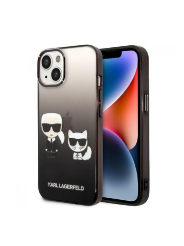 Karl Lagerfeld Gradient Ikonik Karl & Choupette за Apple iPhone 14 Plus 6.7 KLHCP14MTGKCK, Черен