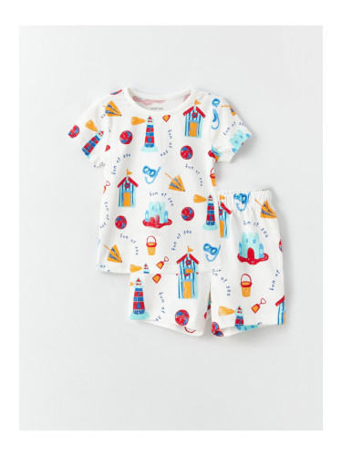 LC Waikiki Printed Baby Boy Shorts Pajamas Set