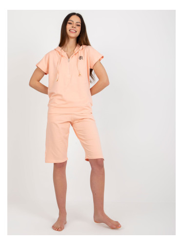 Peach Women's Cotton Pajamas with Shorts