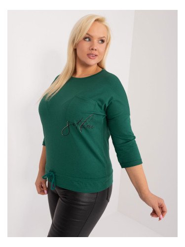 Dark green cotton blouse in a larger size
