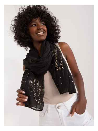 Black women's scarf with ruffles