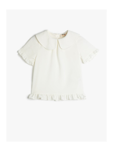 Koton Ruffle Detailed Short Sleeve Baby Collar blouse
