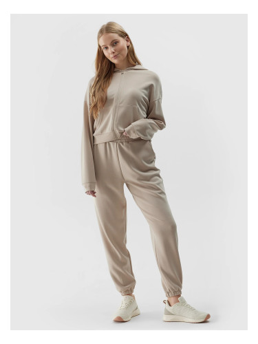 Women's jogger sweatpants with the addition of modal 4F - beige