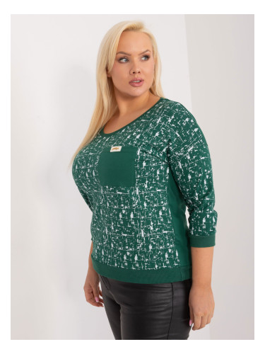 Dark green cotton blouse in a larger size